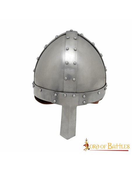 Medieval Norman Nasal Steel Helmet with Leather Liner