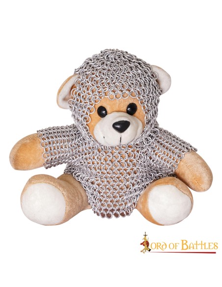 Nounours en peluche avec haubert en maille