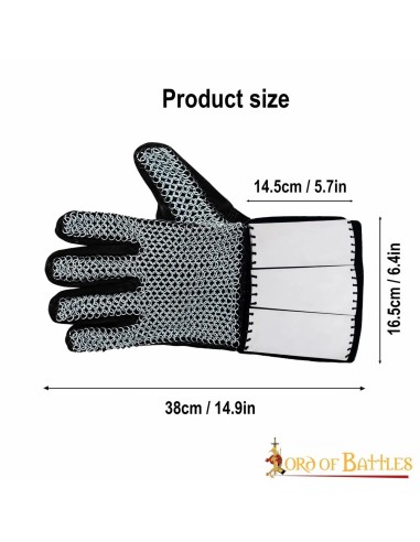 Gants en daim avec maille non-rivetée et...