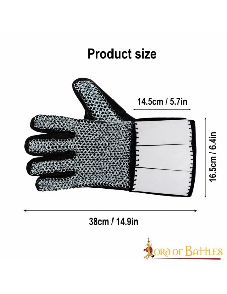 Gants en daim avec maille non-rivetée et plaques acier au canon
