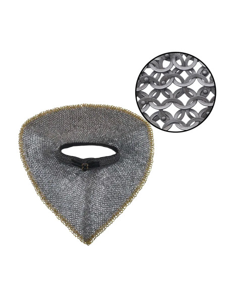 Colletin maille plate pleine et rivetée acier et laiton