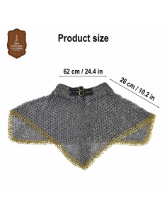Colletin maille plate pleine et rivetée acier et laiton 2