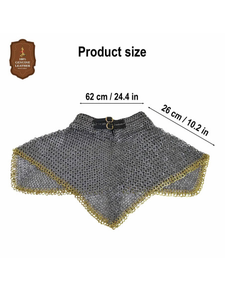 Colletin maille plate pleine et rivetée acier et laiton